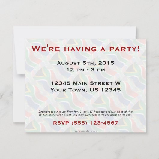 Zuid-Afrika Wavevlag Kaart (Achterkant)