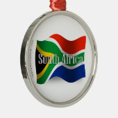 Zuid-Afrika Wavevlag Metalen Ornament (Rechts)