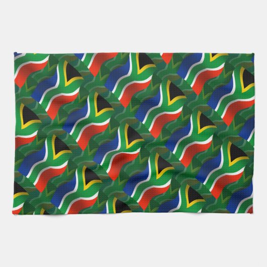 Zuid-Afrika Wavevlag Theedoek (Horizontaal)