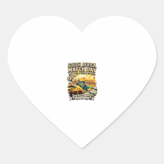 Zuid-Afrika Wedstrijd Dag Skelet Aanvaller Naties Hart Sticker (Voorkant)