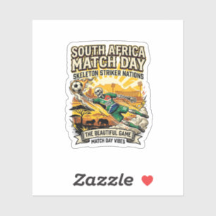 Zuid-Afrika Wedstrijd Dag Skelet Aanvaller Naties Sticker