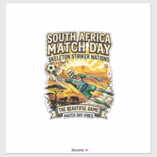 Zuid-Afrika Wedstrijd Dag Skelet Aanvaller Naties Sticker
