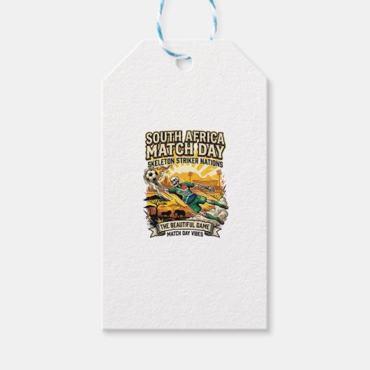 Zuid-Afrika Wedstrijddag Skeleton Striker Landen H Cadeaulabel (Voorkant)