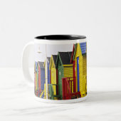 Zuid-Afrika, Western Kaapje, St James. Kleurrijk Tweekleurige Koffiemok (Voorkant links)