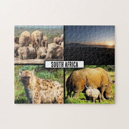 Zuid-Afrika Wildlife Fotocollage Legpuzzel (Horizontaal)