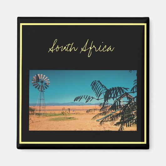 Zuid-Afrika ZA Windpomp Landschapszicht Magnet (Voorkant)