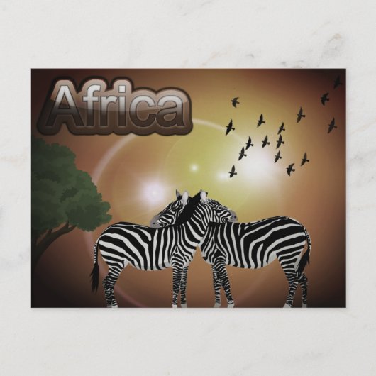 Zuid-Afrika  Zebra reizen Briefkaart (Voorkant)
