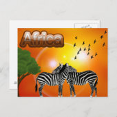 Zuid-Afrika  Zebra reizen Briefkaart (Voorkant / Achterkant)