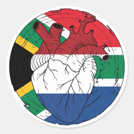 Zuid-Afrika Zuid-Afrika Nederland Ronde Sticker (Voorkant)