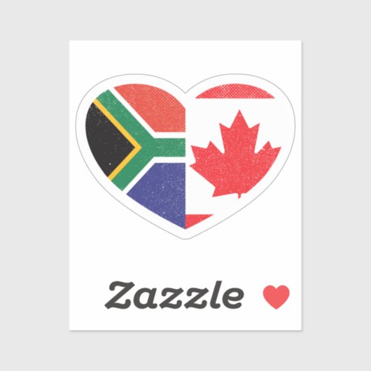 Zuid-Afrika Zuid-Afrikaans Canada Canadees Hart Sticker (Vel)