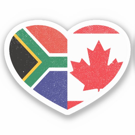 Zuid-Afrika Zuid-Afrikaans Canada Canadees Hart Sticker (Voorkant)