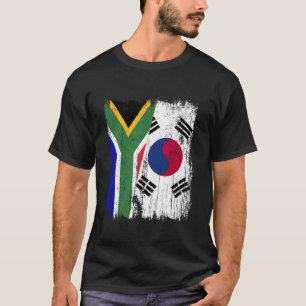 Zuid-Afrika Zuid-Korea Half Vlag Zuid-Afrikaanse K T-shirt