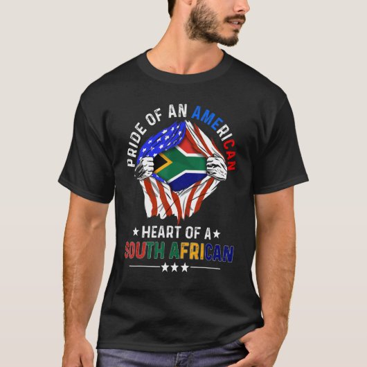 Zuid-Afrikaans-Amerikaans Pride Foreign Afric T-shirt (Voorkant)