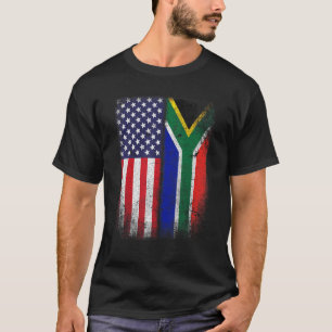 Zuid-Afrikaans Amerikaanse vlag Zuid-Afrika USA Am T-shirt