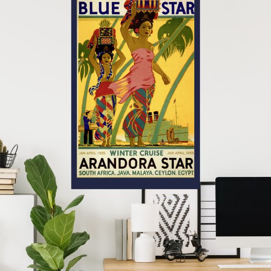  Zuid-Afrikaans blauw-Star Travel Poster (Thuiskantoor)