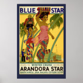  Zuid-Afrikaans blauw-Star Travel Poster (Voorkant)