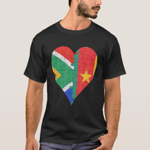 Zuid-Afrikaans Kameroens Vlag Hart T-shirt