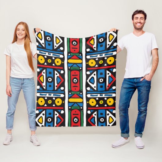 zuid-afrikaans ndebelepatroon fleece deken (In situ)