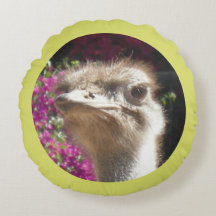Zuid-Afrikaans Ostrich Face Round Pillow