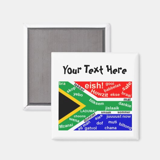 Zuid-Afrikaans Slang Magnet Sjabloon (Voorkant / Achterkant)
