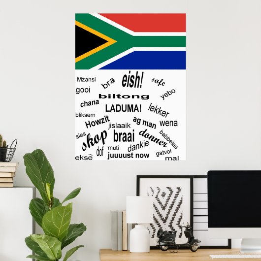 Zuid-Afrikaans Slang Poster (Thuiskantoor)