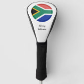 Zuid-Afrikaans Vlag & Monogrammed Golfclubs Hoesje Golfheadcover (Voorkant)