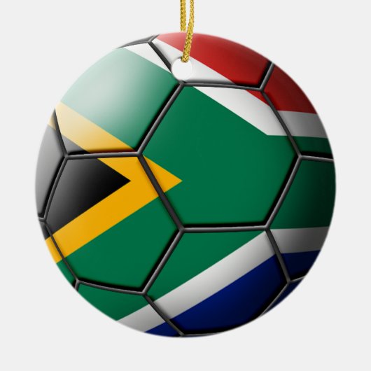 Zuid-Afrikaans voetbalornament Keramisch Ornament (Voorkant)