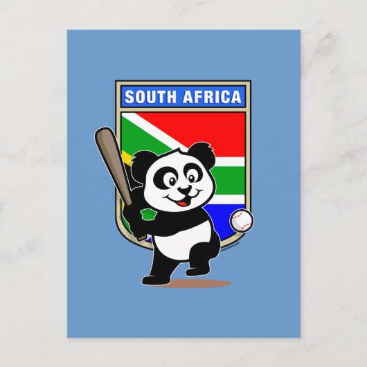 Zuid-Afrikaanse Baseball Panda Briefkaart (Voorkant)