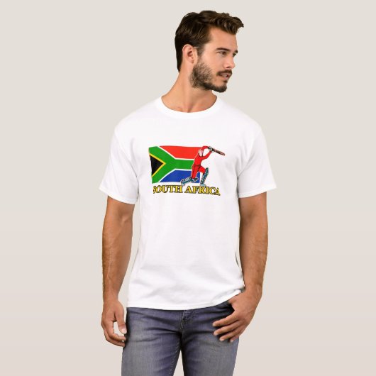Zuid-Afrikaanse cricketspeler T-shirt (Voorkant volledig)