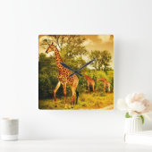 Zuid-Afrikaanse giraffen Vierkante Klok (Huis)