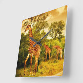 Zuid-Afrikaanse giraffen Vierkante Klok (Hoek)