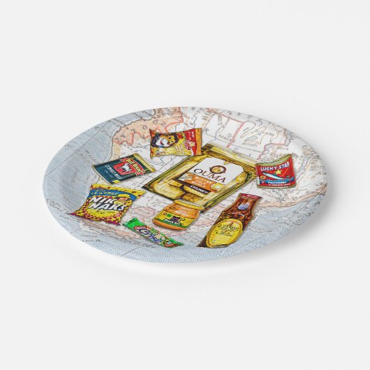 Zuid-Afrikaanse Iconische Voedselmerken Papieren Bordje (Gekanteld)