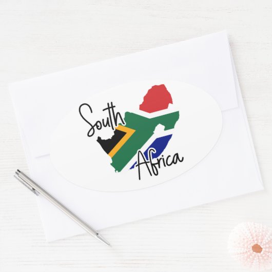 Zuid-Afrikaanse kaart Ovale Sticker (Envelop)