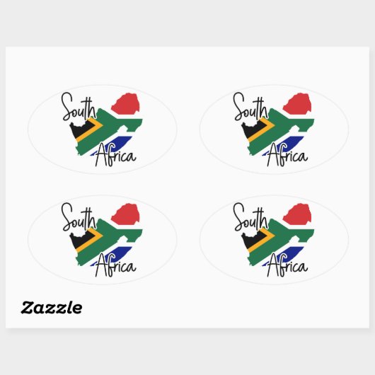 Zuid-Afrikaanse kaart Ovale Sticker (Vel)