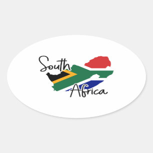 Zuid-Afrikaanse kaart Ovale Sticker