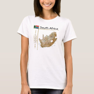 Zuid-Afrikaanse kaart + vlag + titel T-shirt