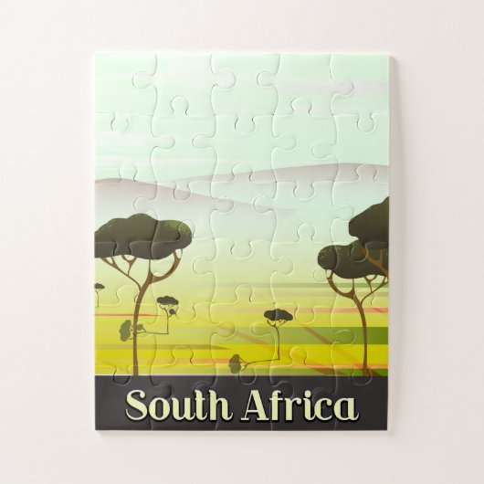 Zuid-Afrikaanse landschapsavond reisposter Legpuzzel (Verticaal)