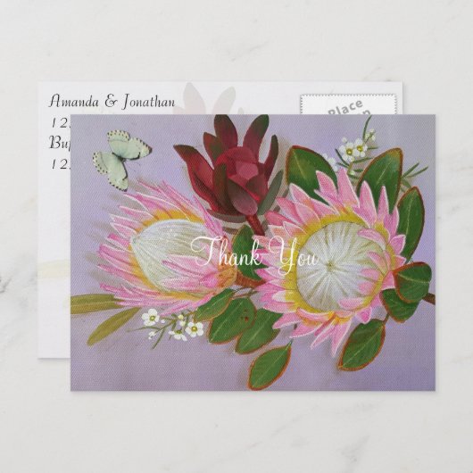 Zuid-Afrikaanse Proteas Dank je Briefkaart (Voorkant / Achterkant)