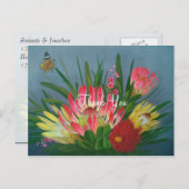 Zuid-Afrikaanse Proteas Dank je Briefkaart (Voorkant / Achterkant)