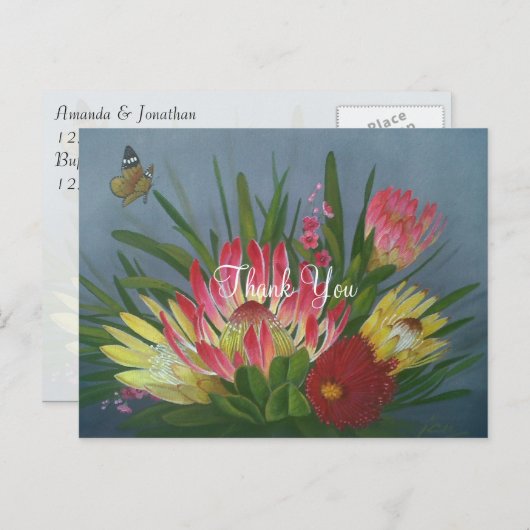 Zuid-Afrikaanse Proteas Dank je Briefkaart (Voorkant / Achterkant)