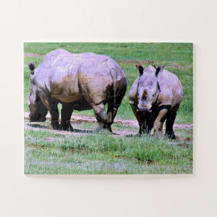 Zuid-Afrikaanse Rhinos Legpuzzel