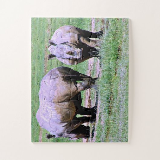 Zuid-Afrikaanse Rhinos Legpuzzel (Verticaal)