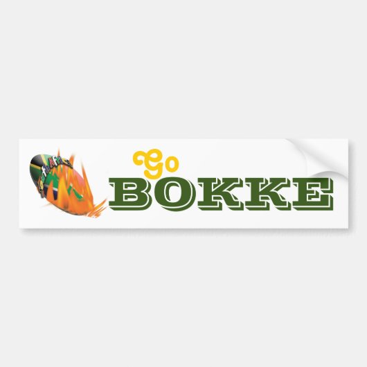 "Zuid-Afrikaanse" rugbysupporters "Go Bokke" Bumpersticker (Voorkant)