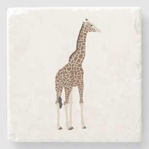 Zuid-Afrikaanse Safari Wilde Gillustreerde Giraffe Stenen Onderzetter