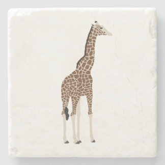 Zuid-Afrikaanse Safari Wilde Gillustreerde Giraffe Stenen Onderzetter