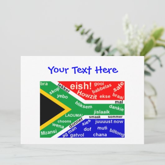 Zuid-Afrikaanse Slang-uitnodiging - Kaart (Staand voorkant)