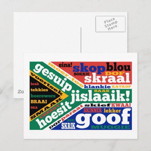 Zuid-Afrikaanse taal en spreektaal Briefkaart (Voorkant / Achterkant)