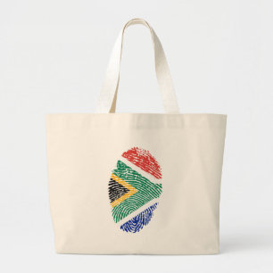 Zuid-Afrikaanse vingerafdrukvlag Grote Tote Bag