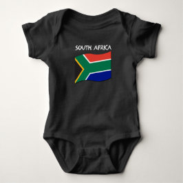 Zuid-Afrikaanse vlag Baby één stuk zwart II Romper
