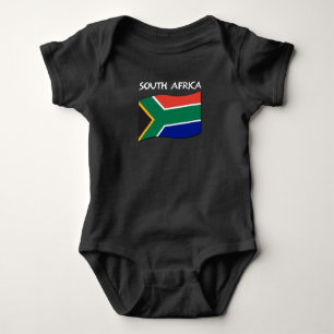 Zuid-Afrikaanse vlag Baby één stuk zwart II Romper